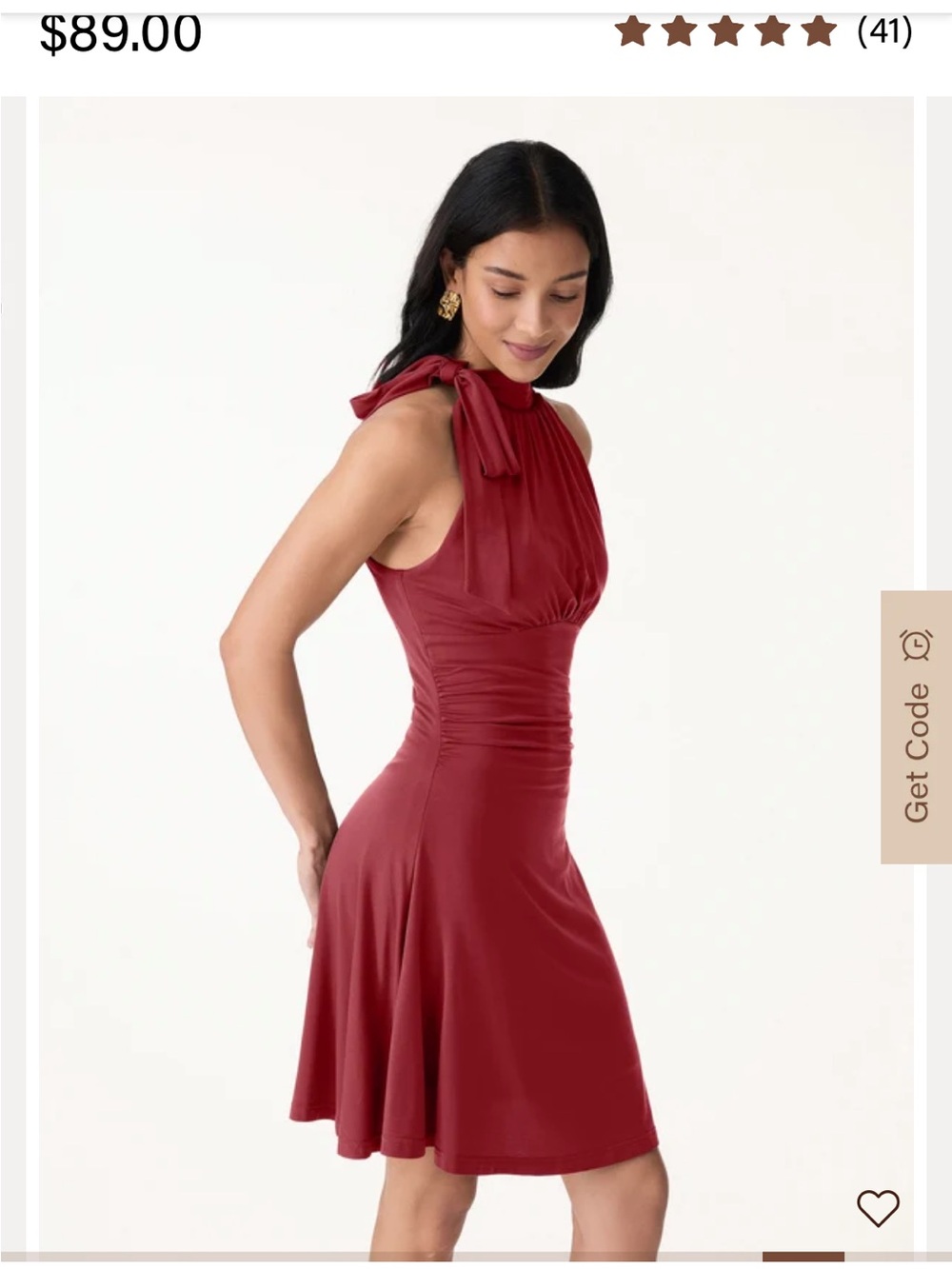 OGL Move Red Tie-Shoulder Dress small